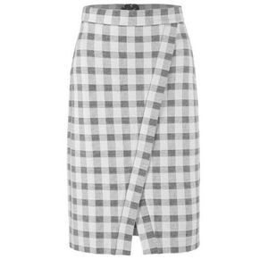 Cabi Valentina Checkered Plaid Pencil Suit Skirt